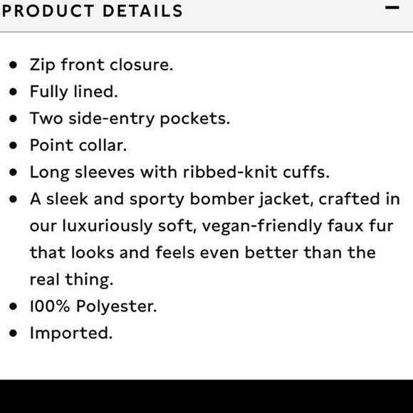 Banana Republic Faux Fur Bomber Jacket - Picture 6 of 6